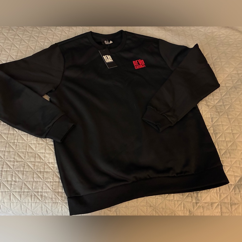 Luxury Black Sweatshirt Size 2XL Long-Sleeve Pull-Over REVO CASINO Comfort NEW!